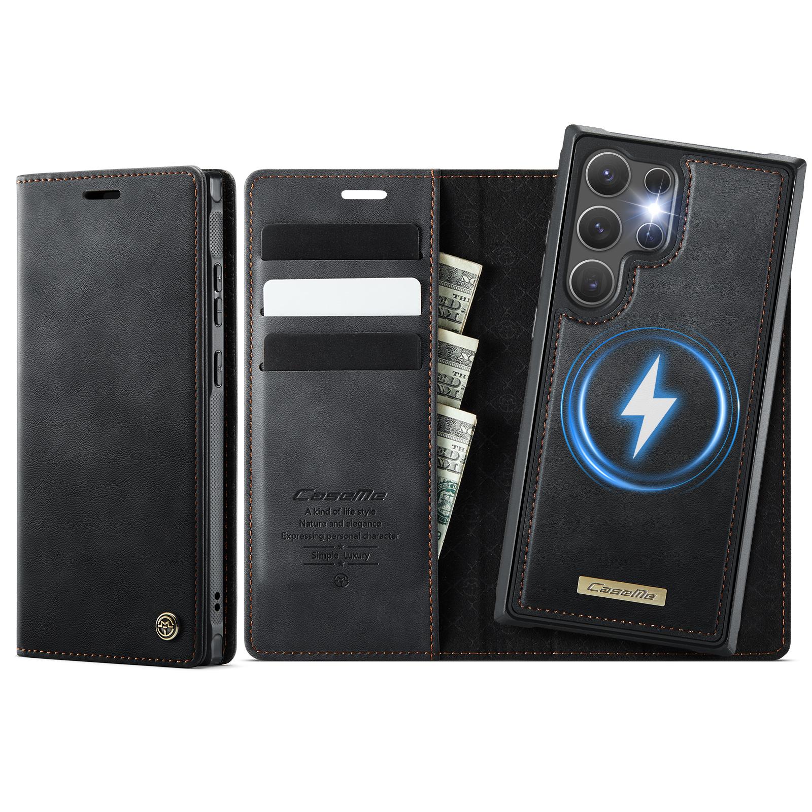 

For Samsung Galaxy S26 Ultra Magnetic Case CASEME C49 RFID Blocking Detachable Wallet Leather Phone Cover