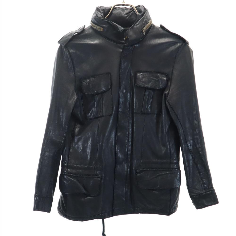 

Sisii made in Japan military leather jacket S Black series Men s Used