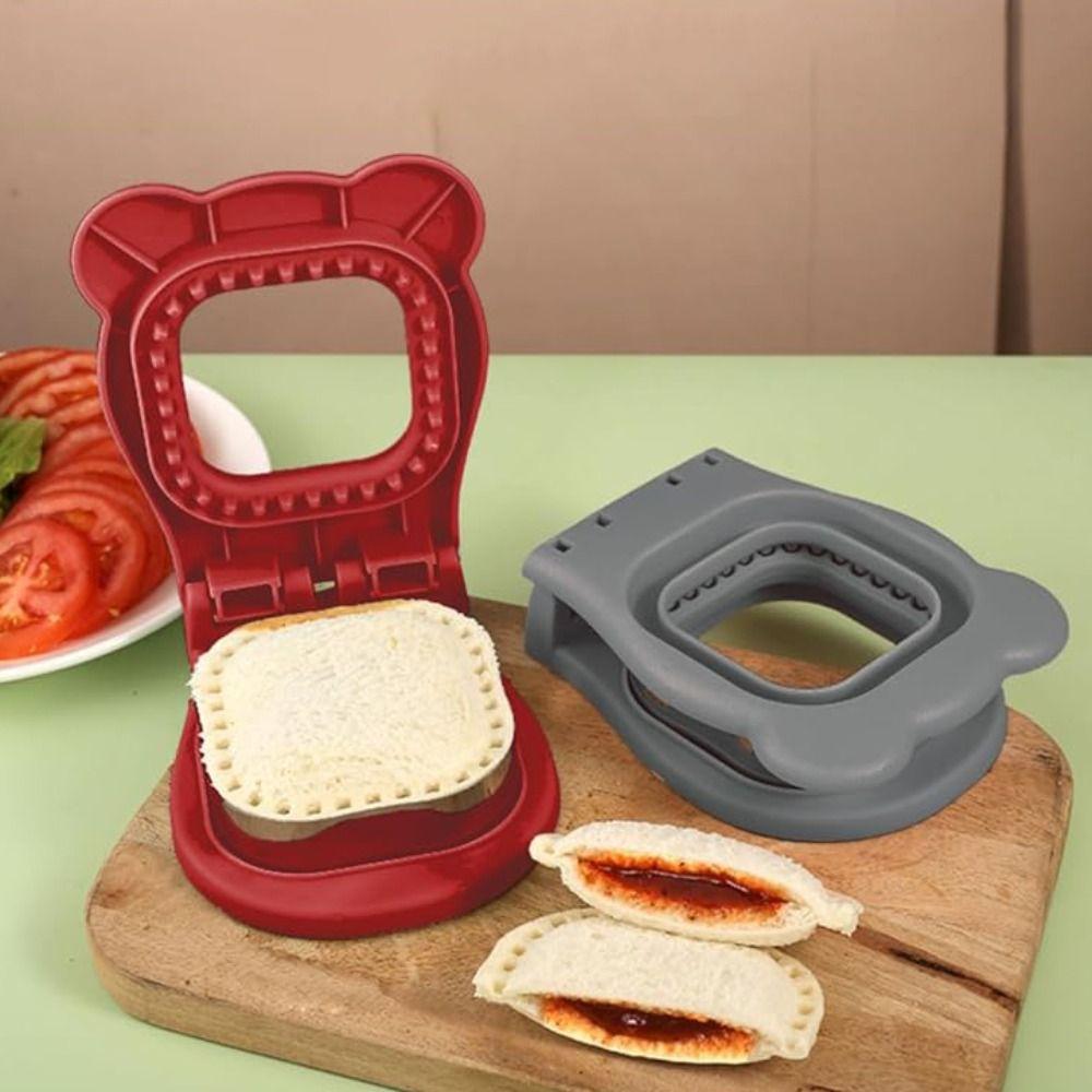 Stainless Steel Sandwich Press Mould Bear Shape Bread Mold Cookie Cutters Sandwich Sealer  School