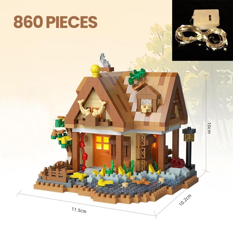 Forest Tree House Building Block Street View Windmill Assembly Construction Brick Children's Puzzle Toys for Kids Birthday Gifts