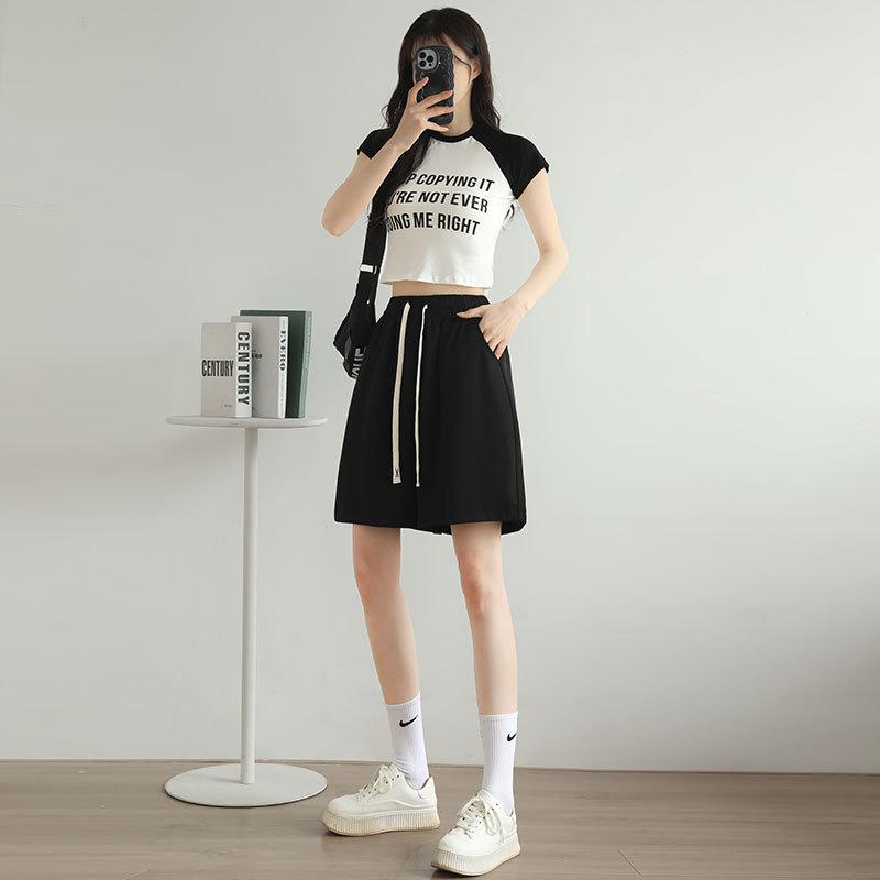 Women's Ice Silk Quick Dry Suit Shorts - High-waisted Loose Wide-legged, Sports Summer Casual Outer Wear, Lightweight Cool Fashion Versatile