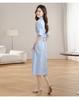 Women's Summer French Striped Shirt Dress - Elegant Long Style, College-Inspired, Absolutely Stunning