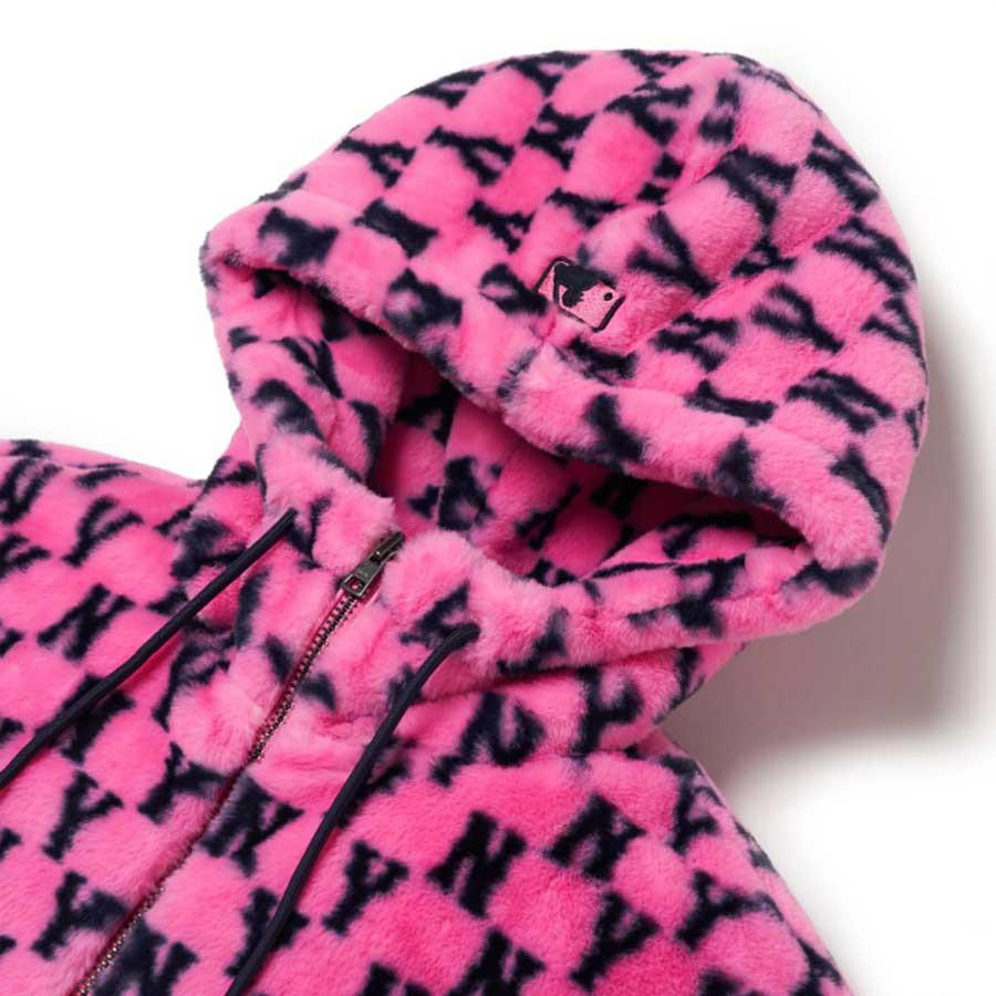 New MLB Old Flower Velvet Jackets Unisex Barbie Pink 3AJPF1816-50PKD