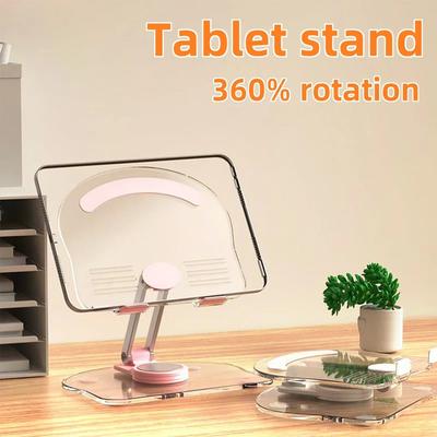 Transparent Rotating Stand Acrylic Plate Desktop Mobile Phone Tablet Universal Live Folding Adjustment Computer Support Stand