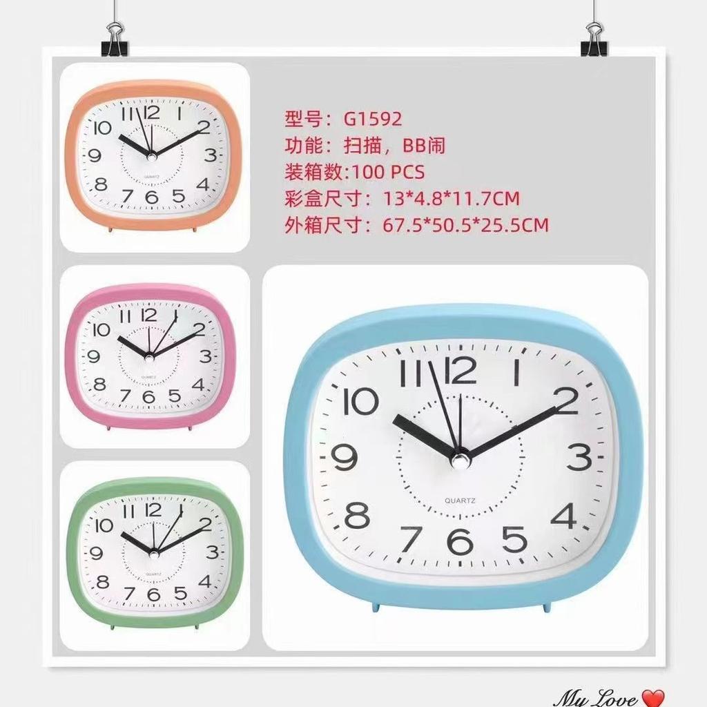 Nordic Simple Alarm Clock Student Bedside Silent Clock Multi-functional Desktop Ornament Small Desk Clock Desk Quartz Clock
