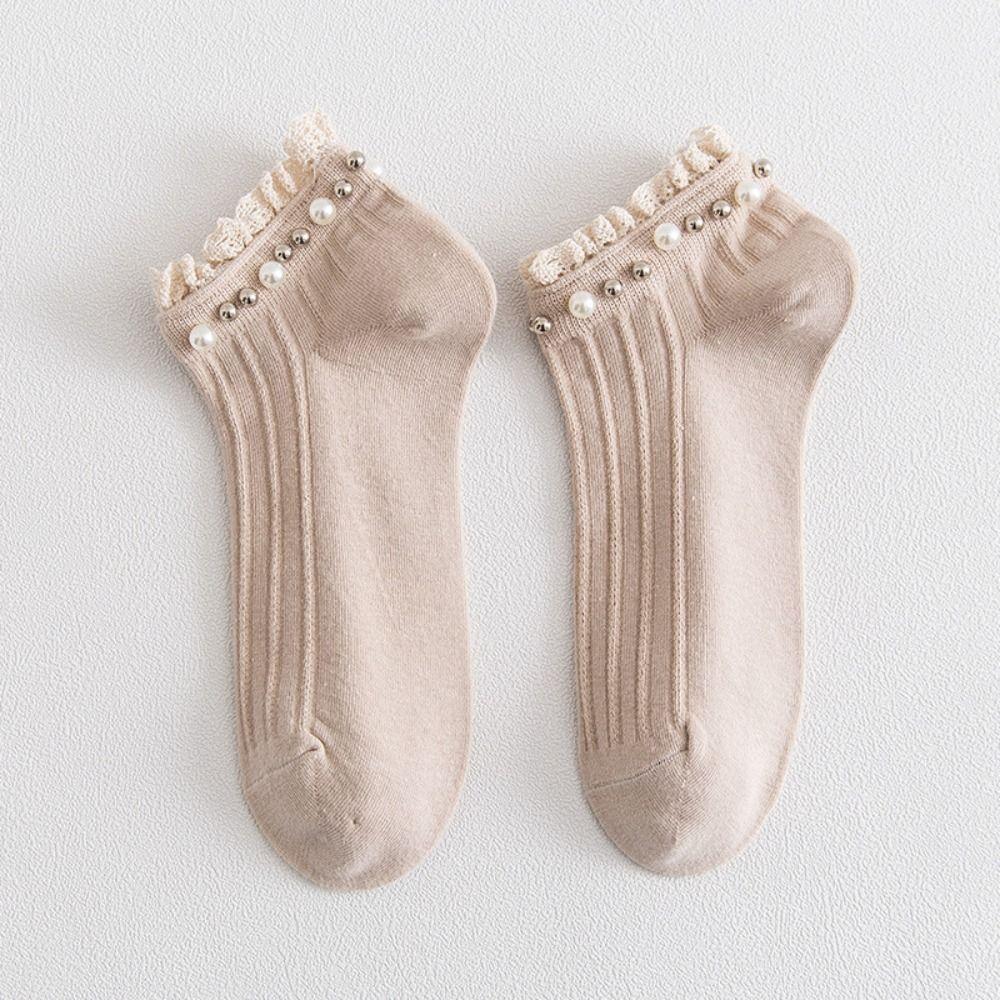 1Pair Breathable Lace Ruffle Socks Elastic White Frilly Socks Women Ankle Socks  Women Girls