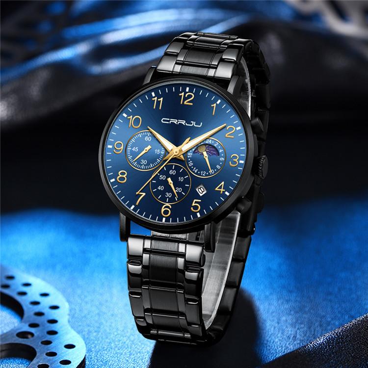CRRJU-2276 Men's Watch Casual Personality Watch Men's Watch Student Watch Simple Steel Band Calendar