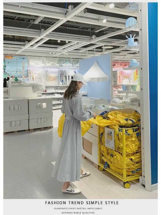 Korean Style Long Sleeve Artistic Slimming Swing Waist Sweater Dress for Women - Autumn/Winter Trend