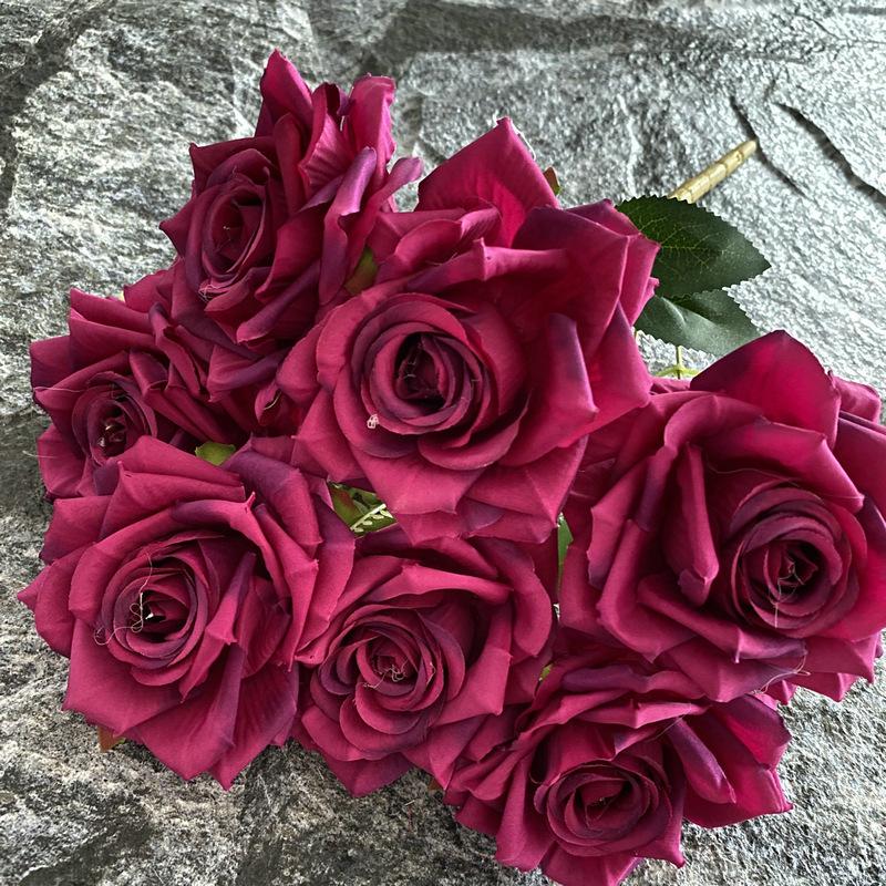Artificial Roses Bundle Silk Fake Flowers Wedding Decor Simulation Flower Diamond Red Blue Rose el Garden Decoration Plant