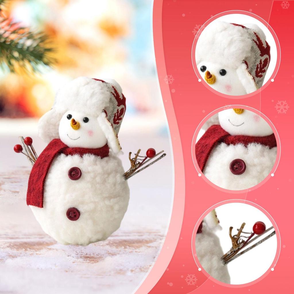 Christmas Snowman Table Decoration Ornament Mantel Centerpieces Decorative Festival Plush Xmas Christmas Table Decoration