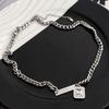 Zircon Necklace for Men, Titanium Steel Full Diamond Pendant, Non-fading, Unique, Simple, Versatile, High-end Accessory, New Women's Accessory