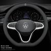Hijk1 ·Anti Slip Leather Steering Wheel Cover Car Driving Handle Covers For VW GTI Polo Golf Passat Tiguan Arteon Touareg Taigo Caddy