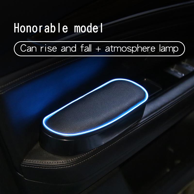 Covoraș anti-alunecare reglabil anti-oboseală Cutie de depozitare din piele PU LED Universal Car Cotieră stânga Suport cot