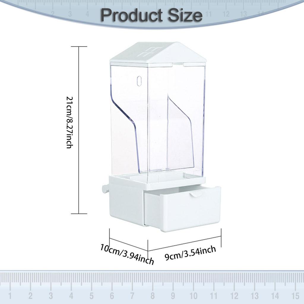 Parrot Cage Automatic Feeder Transparent Food Dispenser with Anti Waste Tray for Pigeon Canary and Finch