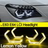 For BMW 6 SERIES E63 E64 630Ci 630i 645Ci 650i M6 2003-2010 M4 Style Lemon Yellow Color DRL LED Angel Eyes White Daytime Light