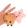 Capybara Plush Doll Star Squeak Toy Cartoon Star Keychain Pendant Soft Stuffed Doll Backpack Car Bag Key Ring Decor Kid Gift