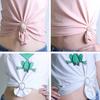 BESTOYARD Scarf Ring 3Pcs 80s Party Tee Shirt Clips Pearl Rhinestone T Shirt Scarf Clip Ring Buckles Waistband Neckerchief Clip Rings for Clothing