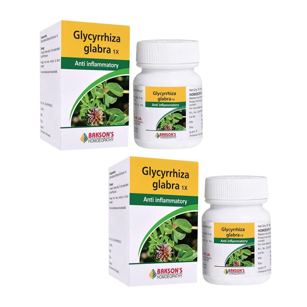 

Dr. Bakshi s Bakson s Homoeopathy Glycyrrhiza Glabra 50 Tablets X Pack of 2 Natural Wellness Supplement