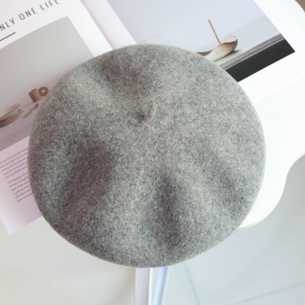 Japanische Hochwertige Verdickte Australische Wollmütze für Herbst und Winter, Sanft und Vielseitig, Soft Girl Einkaufs-Künstler Hut