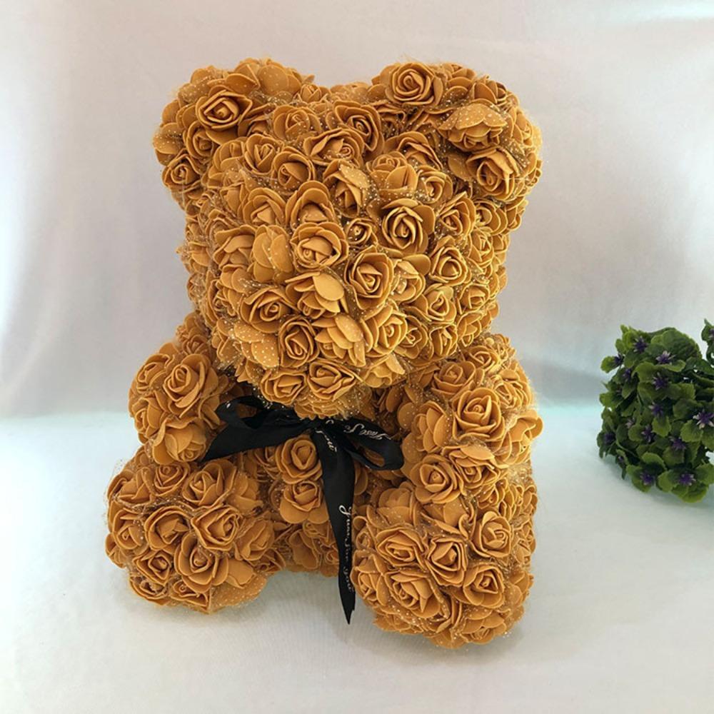 Qixi Festival Valentine's Day Wedding Rose Bear Simulation Floral Fragrance Creative Eternal Flower Hug Bear Gift