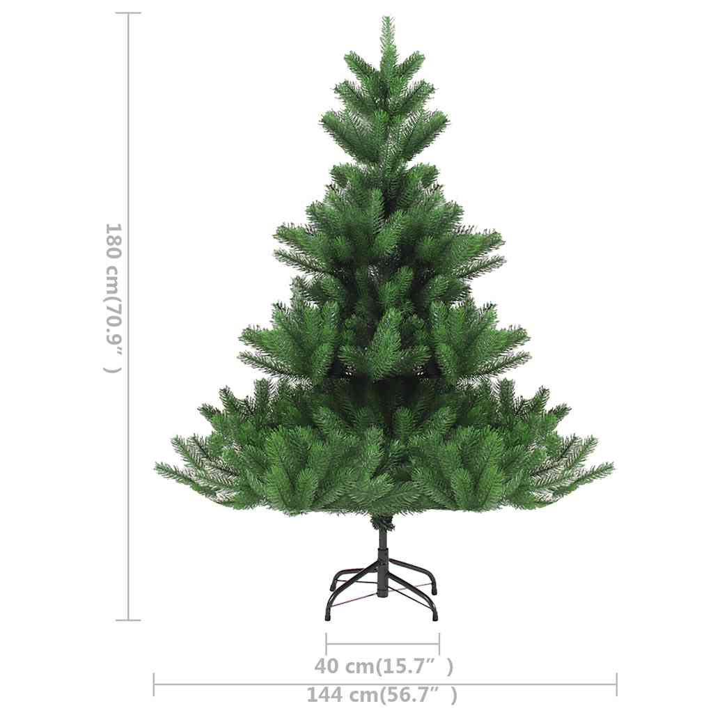 Artificial Nordmann Christmas Tree with LED Lights & Ornaments Green 180 Cm