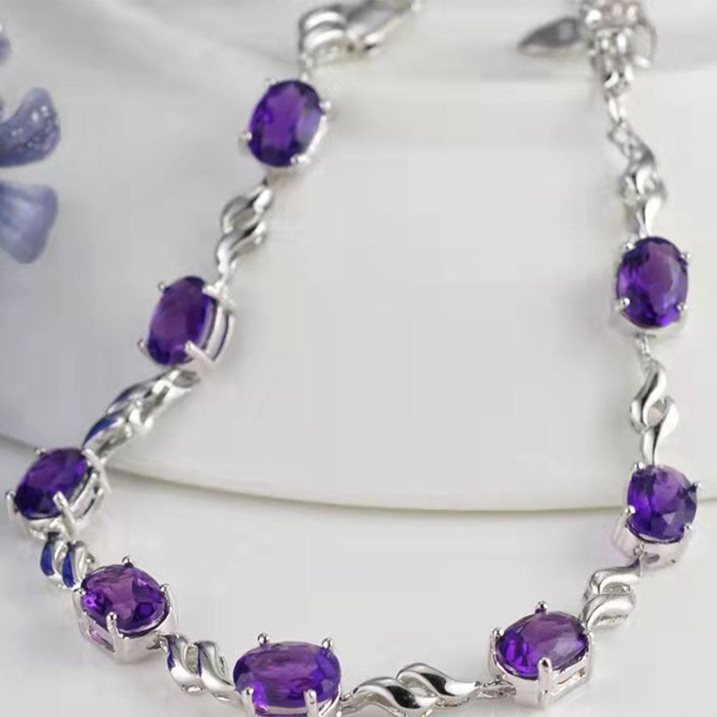 Damenmode Amethyst Armband Geschenkidee Für Frauen Mode Platinplattiert Damen Armbänder