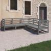 Vidaxl 5-Cz. Garden Lounge Furniture Set, Grey, Pine