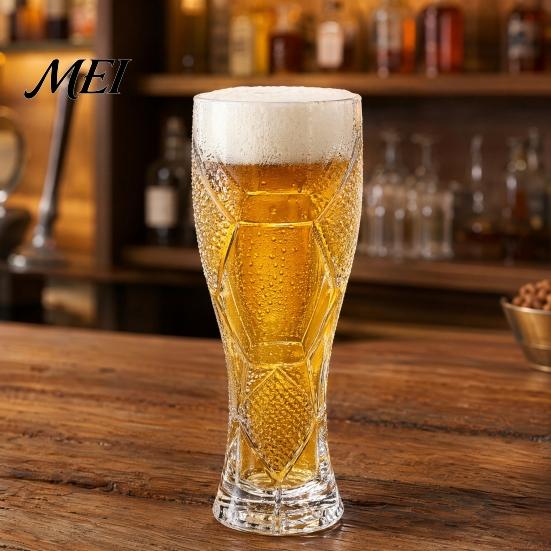 Waist Tight Beer Glass Football Glass, 300ml/450ml Capacity Transparent Craft Mug for Home Bar, Soccer Tumbler Sports Fans