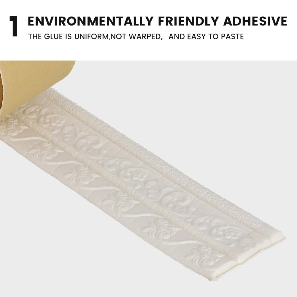 Baseboard Skirting PVC Waist Line Wall Sticker Waterproof White