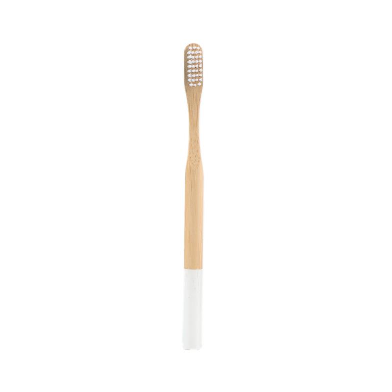 Custom Logo and Packaging Color Painted Round Handle Adult Soft Bristle Eco Biodegradable Bamboo Toothbrush