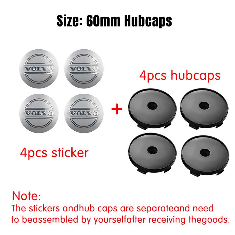 4pcs/Set 56/60mm Car Wheel Center Hub Caps For Volvo T5 T6 S40 S60 S90 XC40 XC60 XC90 V40 V50 V60 V90 AWD C30 C70 S80 V70 XC70