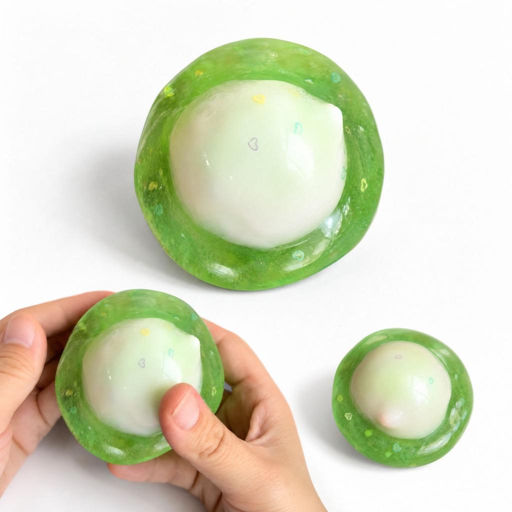 Green Grape Crunchy Stress Toy - Non-Rebounding for Adults and Kids