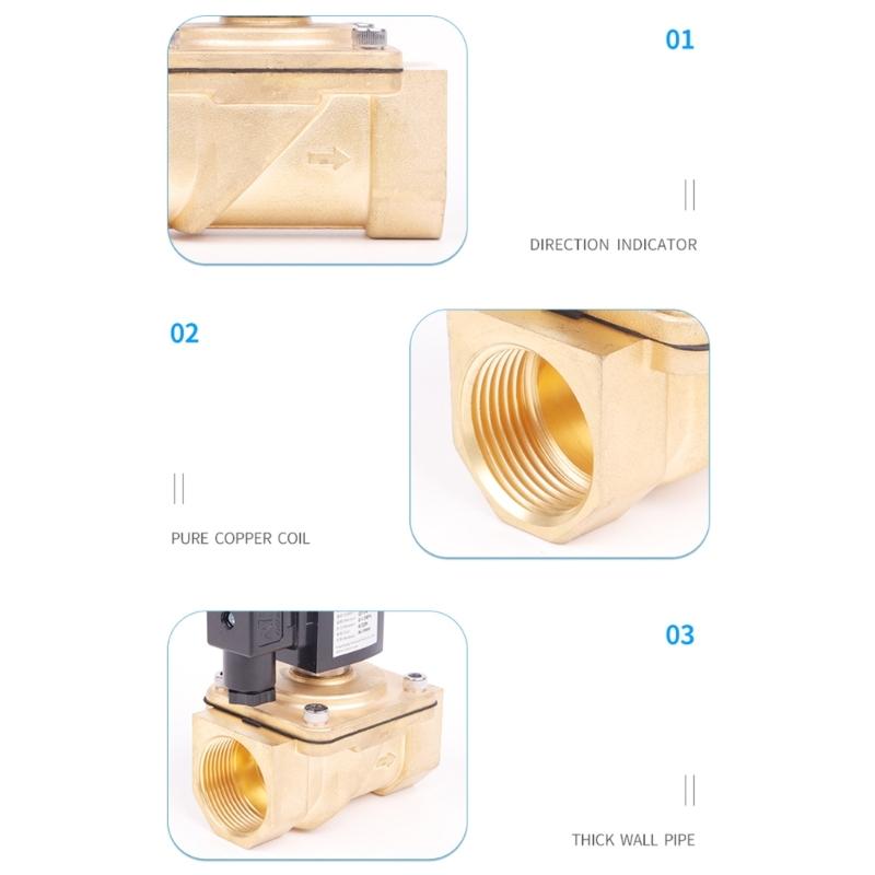 Efficient Valves 220V Solenoid Valves Two Way Electromagnetic Water Valves Simple Installation Suitable for Water & Air