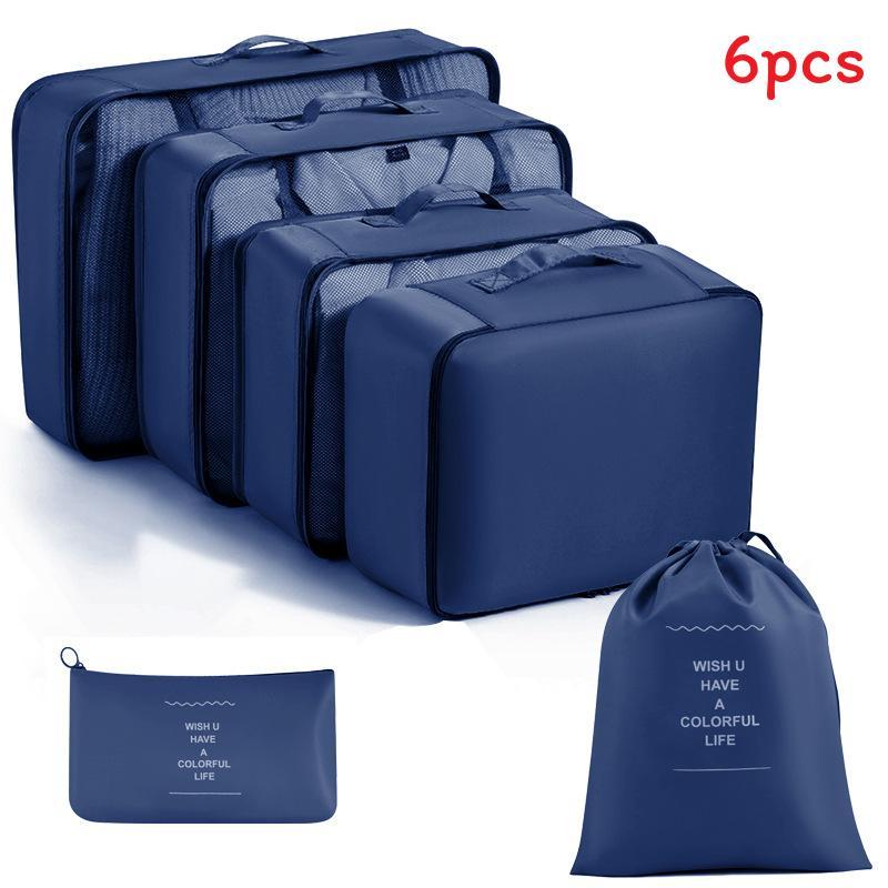 Travel Organization Bags Set Waterresistant Oxford Fabric With Foldable Cubes For Suitcase Packing And Makeup Storage