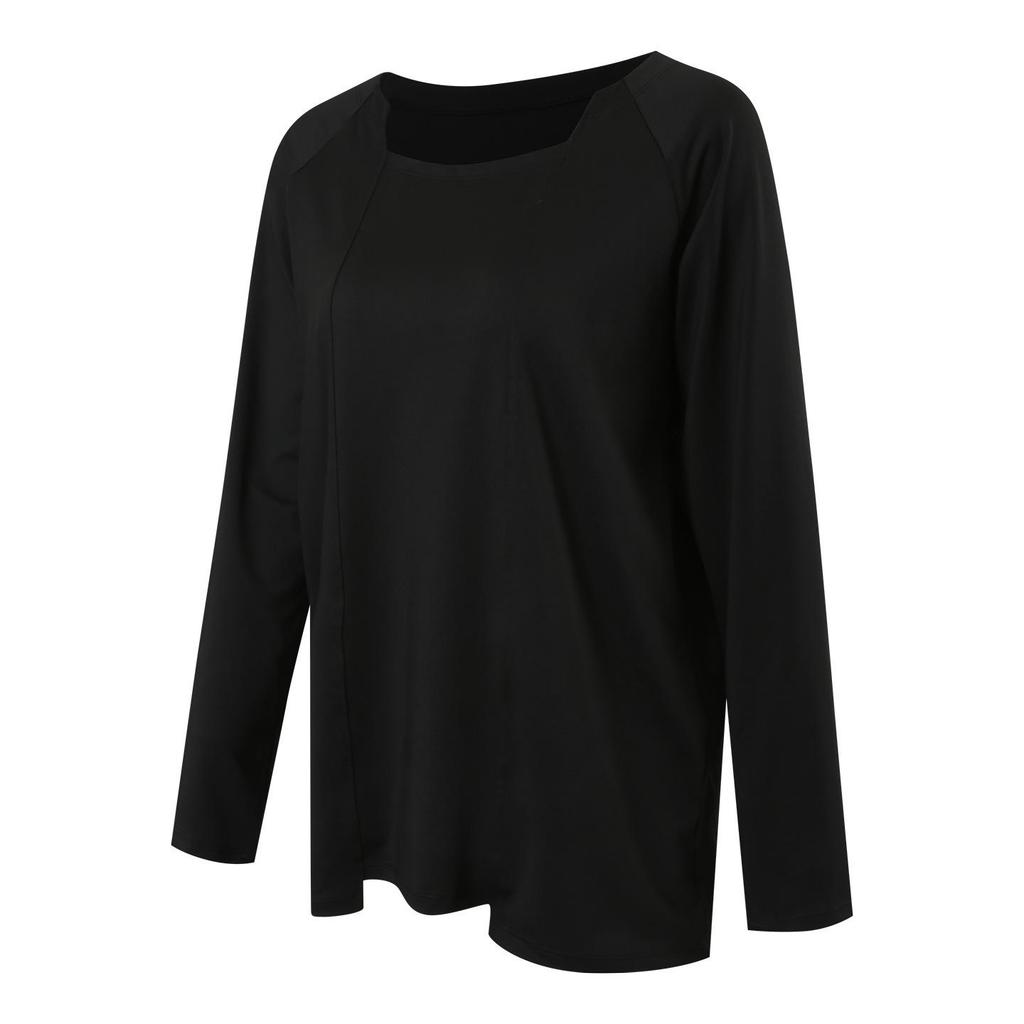 2026 Spring/Autumn Women's Plus Size Yoga Set - Loose Fit Long Sleeve Top & Skinny Tights Fitness Ensemble