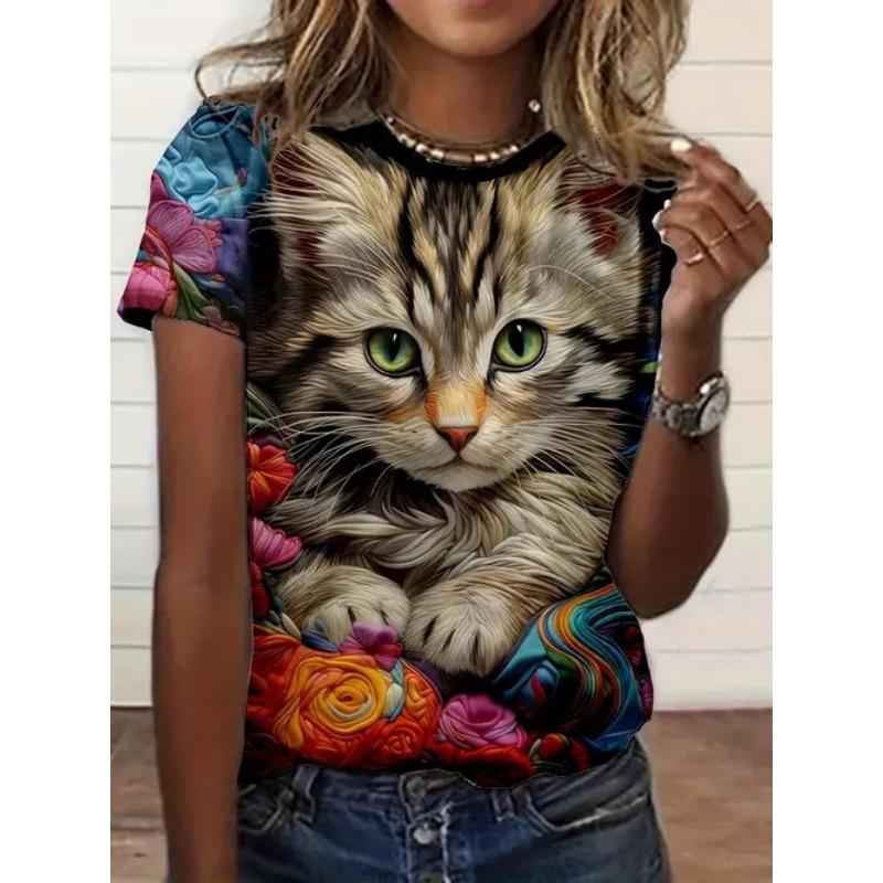 Women's Short Sleeve Round Neck T Shirt Tees Harajuku Y2K Tops Female Clothing