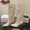 Fashion Fashion Pointed Toe Women Knee High Boots With Thin Heels Shoes Party Sexy Ladies Long Modern Boots Shoes Female Pumps  Lady