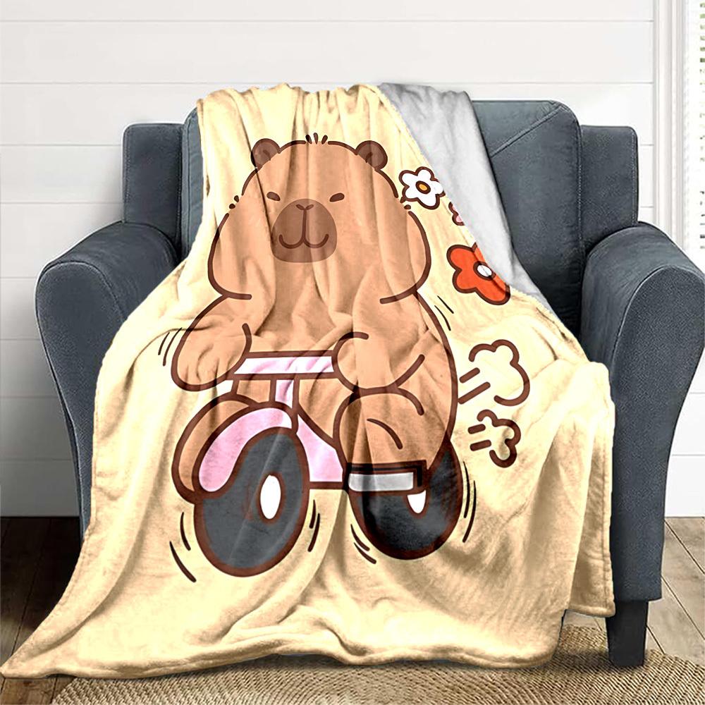 1pc Teddy Bear Blanket Lightweight Flannel Blanket Throw Blanket For Sofa, Bed, Travel, Camping, Livingroom, Office yy251015117 75x90cm