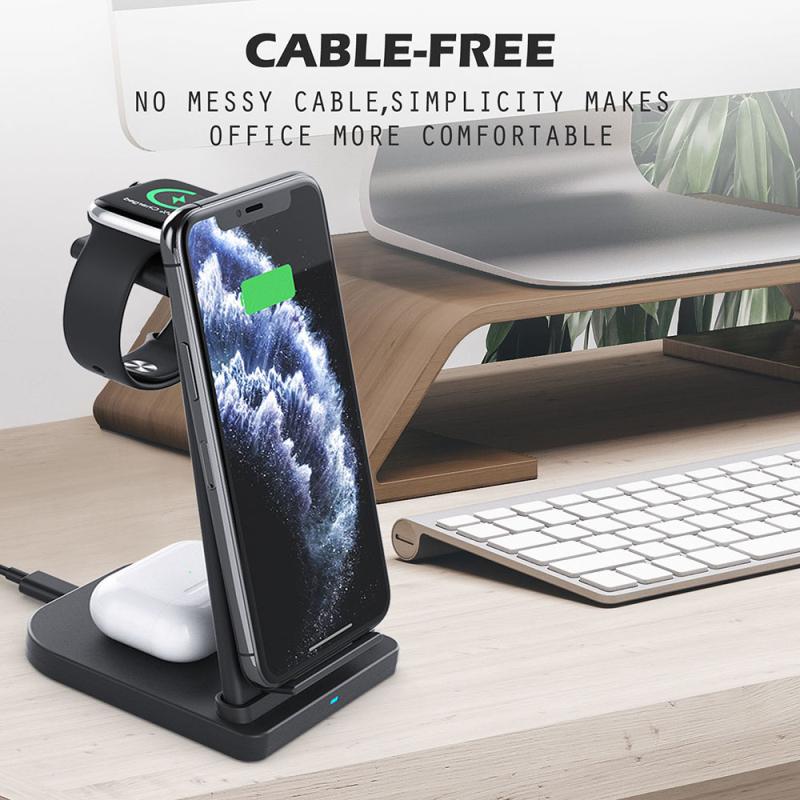 Chargers & Cradles Charging Usb 3 In 1 Multi Function Wireless Charger For Apple Mobile Phone Headset Watch
