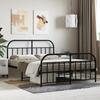 VidaXL Metal Bed Frame with Headboard-Footboard Black 140x200 Cm 353654