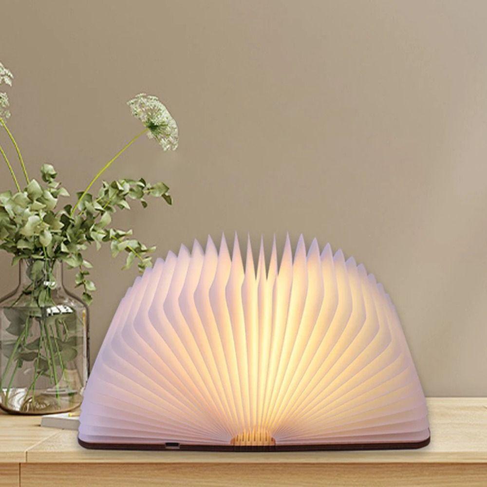 3 Colors Table Lamp USB Rechargeable Desk Light Creative Gift Folding Book Lamp  Family