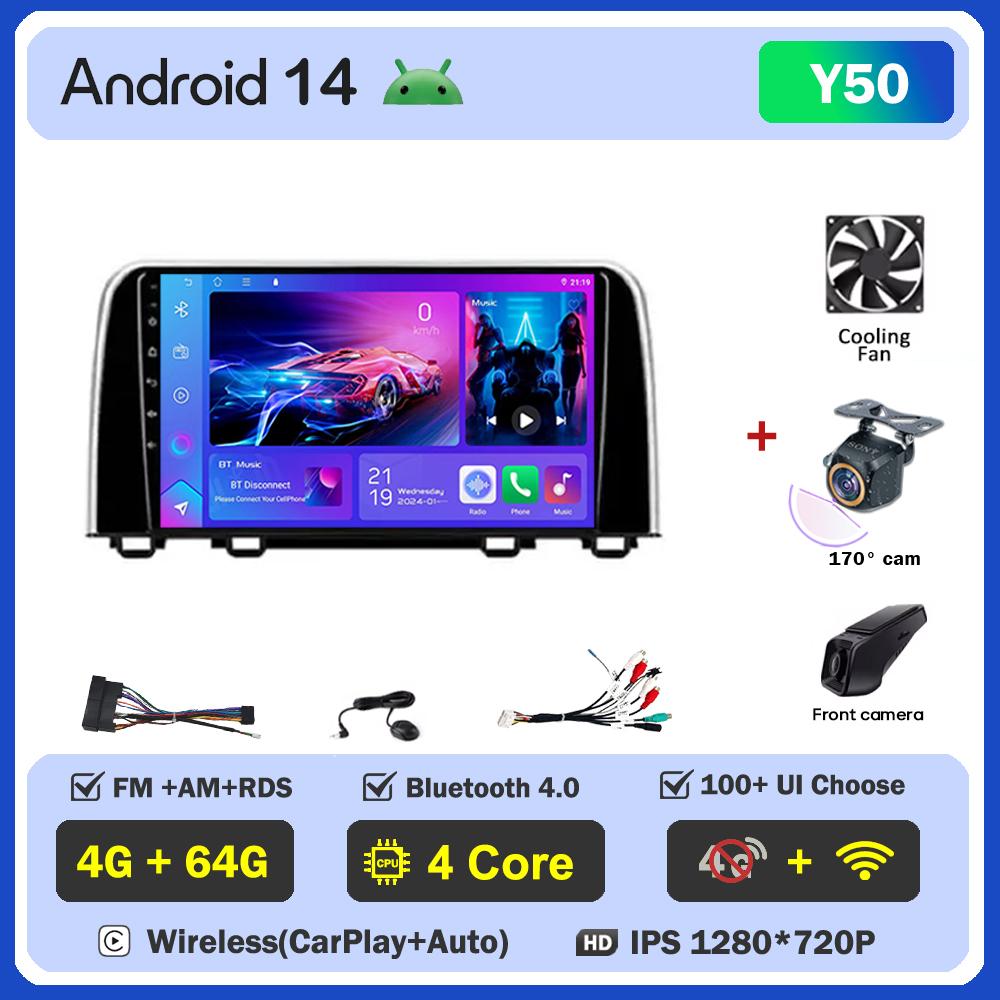 Car Multimedia Player For Honda CRV CR-V 5 RT RW 2016-2018 Car Radio Player Stereo Head Unit Wireless Android Auto GPS 5G Wifi