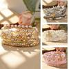 Creative Imitation Pearl Boho Bracelet Multi-layer Design Glass Beads Beads Bracelet Stackable Strand Bracelet Gift
