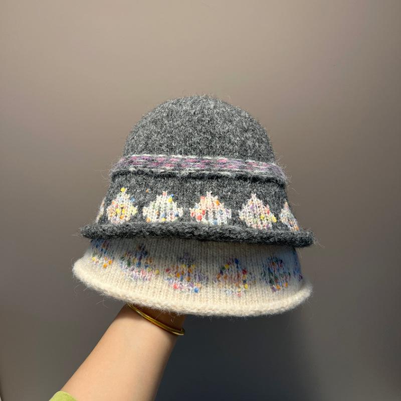 Early Winter Presbyopia Wool Pot Hat Knitted Hat Handmade Bag Head Literary Face Small Knitted Hat New Trend