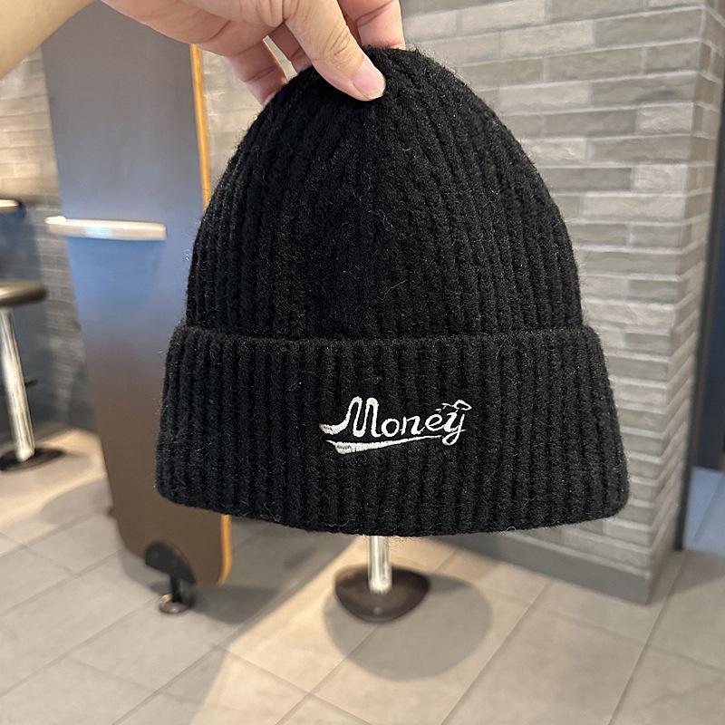 Hats for men and women autumn and winter new wool hats embroidered letters fashion knitted hats warm thickened cold hats