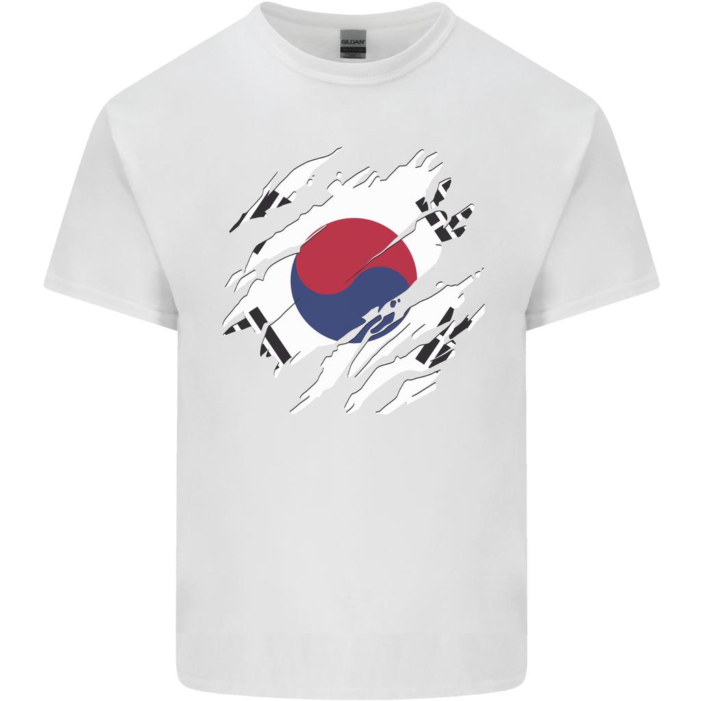 Torn South Korea Flag Korean Day Football Unisexs Light Cotton TShirt