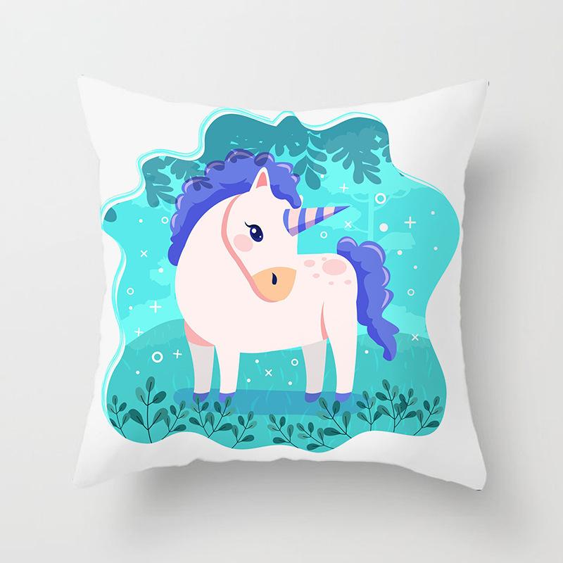 Home Decor Unicorn Themed Cute Patterns for Cozy Decor Pattern Cushion Cover Suitable for Sofa Bedroom Car Pillow Cover