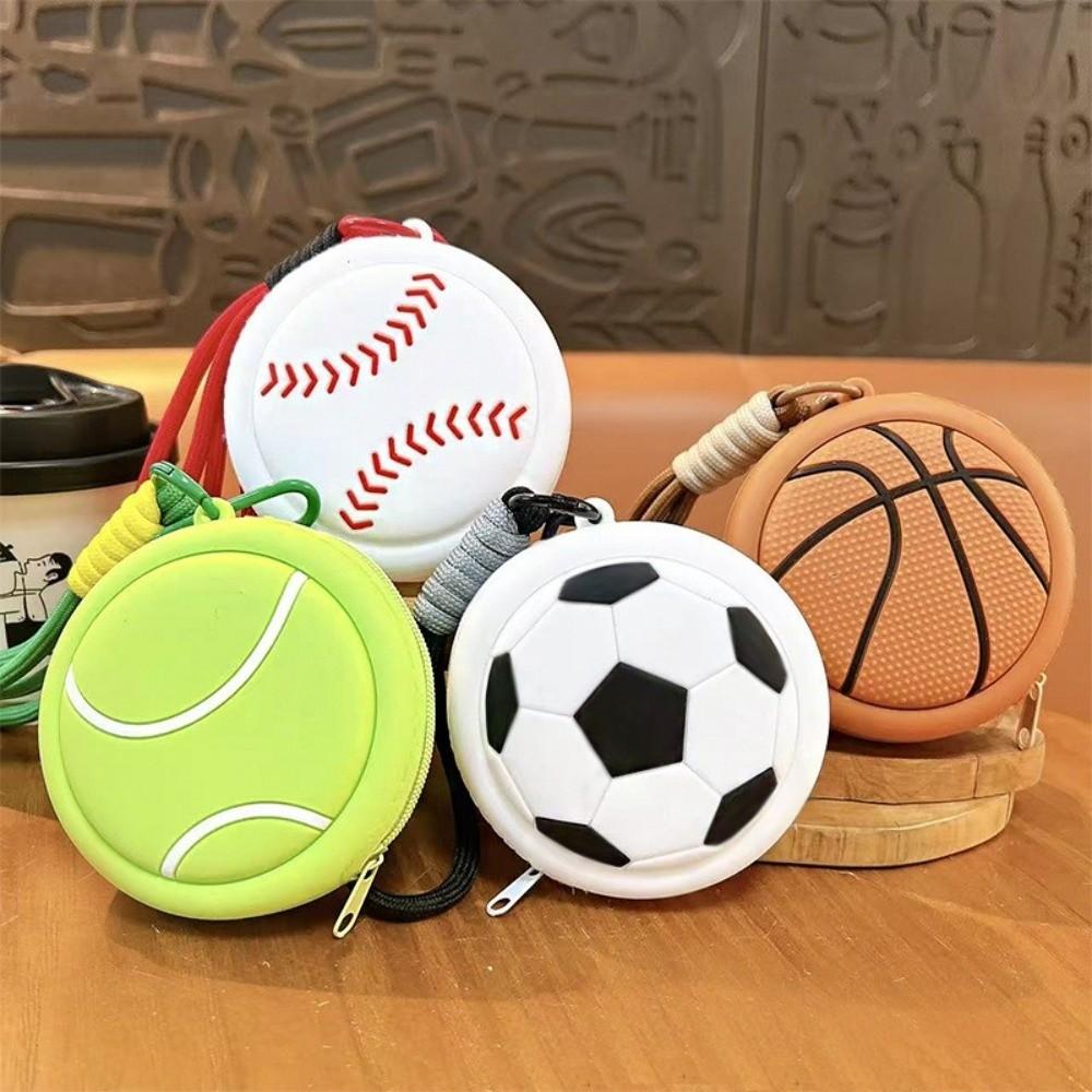 Waterproof Ball Shaped Coin Purse Sporty Storage Bag Cartoon Headphone Pouch  Sports Accessory