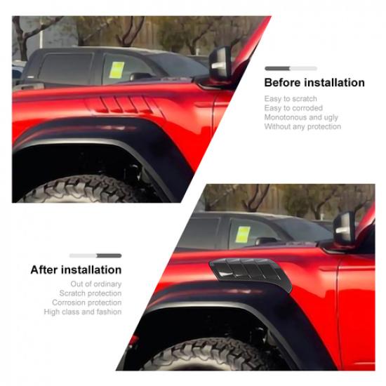 2 Stück Vorderseite Seitenblech Kotflügel Lüftungsschlitzabdeckung Für Bronco Raptor 21+ Exterieur