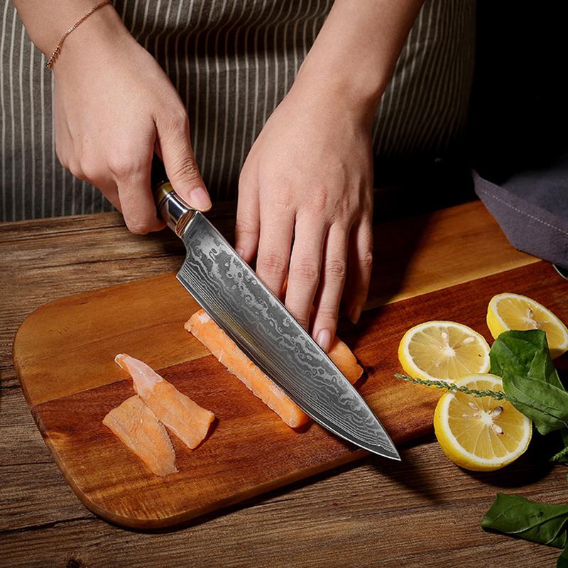 Chef Knife Wood Handle 67 Layers Damascus Steel Blade Cleaver Meat Slicing Vegetables 10Cr15MoV Kitchen Knives Cooking Tools
